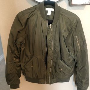 Olive green bomber jacket